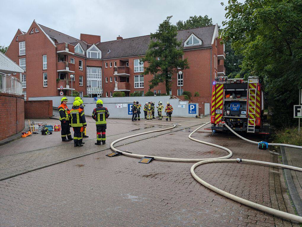 Kellerbrand mit starker Rauchausbreitung in Rotenburg (Wümme)